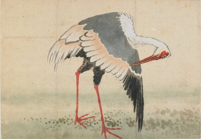 Crane, Edo-perioden, slutten av 1700-begynnelsen av 1800-tallet. av Katsushika Hokusai