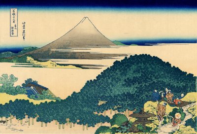 Putefuru i Aoyama, Edo, ca. 1830 (treblokktrykk) av Katsushika Hokusai