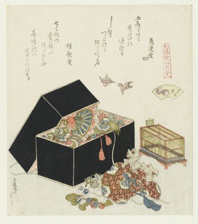Spurveskallet Suzumegai (tittel på objekt) En sammenligning av Genroku-dikt og skjell (serietittel) Genroku kasen kaiawase (serietittel på objekt) av Katsushika Hokusai