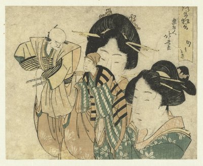 Speilpoleringsmaskinen Kagamitogi (tittel på objekt) Comic interlude (serietittel på objekt) Noroma kyôgen (serietittel på objekt) av Katsushika Hokusai