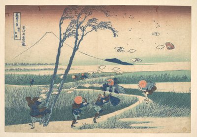 Ejiri i Suruga-provinsen (Sunshū Ejiri), fra serien «De tretti-seks utsiktene over Fuji-fjellet» (Fugaku sanjūrokkei) av Katsushika Hokusai