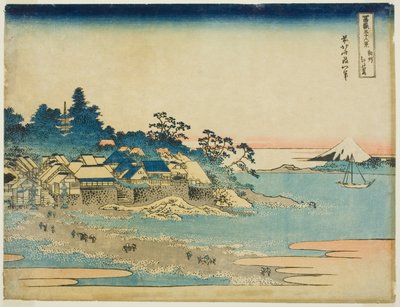 Enoshima i Sagami-provinsen (Soshu Enoshima), fra serien "Thirty-six Views of Mount Fuji (Fugaku sanjurokkei)" av Katsushika Hokusai