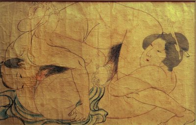 Erotisk scene av Katsushika Hokusai