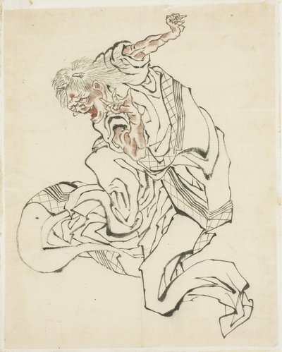Kvinne Oni (illustrasjon for et folkeeventyr), ca. 1815-49 (blekk og farge på papir) av Katsushika Hokusai