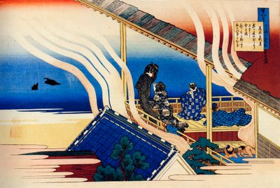 Fra serien Hundred Poems by One Hundred Poets: Fujiwara no Yoshitaka, c1830. av Katsushika Hokusai