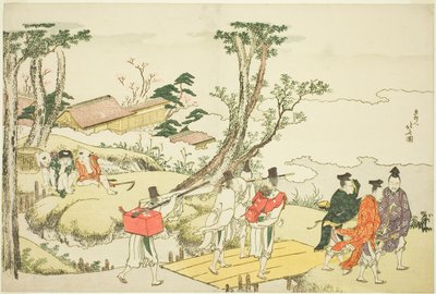 Frontispice til det illustrerte albumet "Thirty-six Immortal Women Poets" ("Nishikizuri onna sanjurokkasen") av Katsushika Hokusai