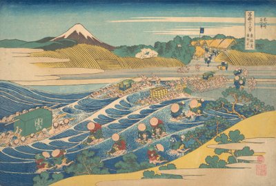 Fuji, fra Kanaya Sound, Kanaya no Fuji, fra Te Series Ti r. . . , mygg. 1830-32. av Katsushika Hokusai