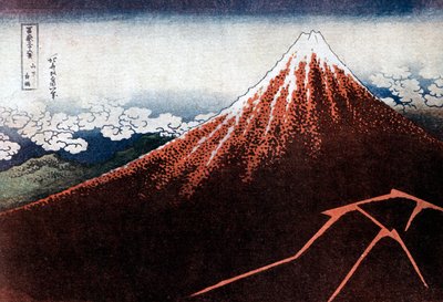 Fuji over lynet, c1823. av Katsushika Hokusai