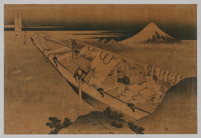 Fuji fra Ushibori, P Lovinse fra Hitachi av Katsushika Hokusai