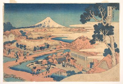 Fuji fra Katakura-teplantasjene i Suruga (Sunshū Katakura chaen no Fuji), fra serien «De tretti-seks utsiktene over Fuji-fjellet» (Fugaku sanjūrokkei) av Katsushika Hokusai