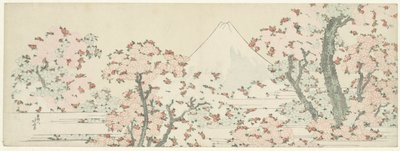 Fuji over Cherry Blossom, ca. 1800-1805 (tresnitt) av Katsushika Hokusai