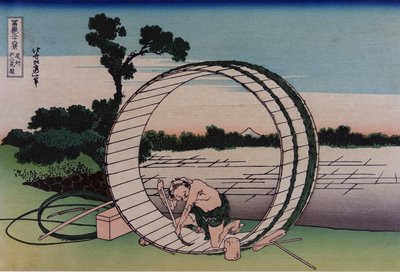 Fujimigahara i Owari-provinsen, fra serien Thirty-six Views of Mount Fuji, pub. C. 1830-32 (farget treblokk) av Katsushika Hokusai