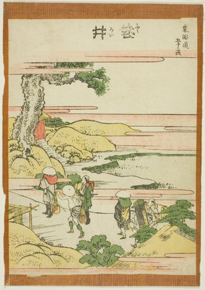 Fukoroi, fra serien "Fifty-three Stations of the Tokaido (Tokaido gojusan tsugi)" av Katsushika Hokusai