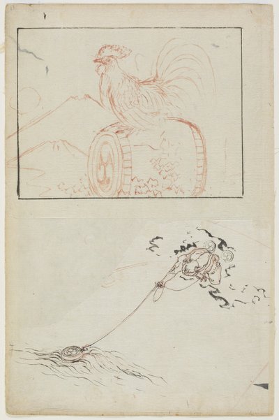 tordenguden og trommen hans av Katsushika Hokusai