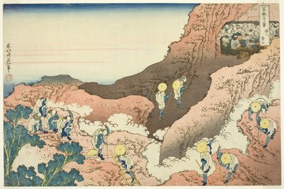 Grupper av fjellklatrere av Katsushika Hokusai