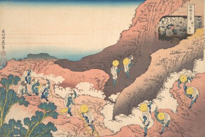 Grupper av fjellklatrere Shojin tozan, fra serien Thirty-six Views of Mou..., ca. 1830-32. av Katsushika Hokusai