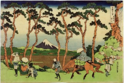 Hodogaya på Tôkaidô Street av Katsushika Hokusai