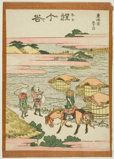 Hodogaya, fra serien "Fifty-three Stations of the Tokaido (Tokaido gojusan tsugi)" av Katsushika Hokusai