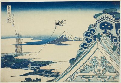 Hongan-ji tempel hånd MP ved Asakusa medlem Edo (Toto Asakusa Hongan-ji tempel), fra seriens "Ti rty x views of moun t wisteria (Fugaku Usaju Rokukatsura)" av Katsushika Hokusai