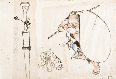 Hotei, første kvartal av 1800-tallet.. av Katsushika Hokusai