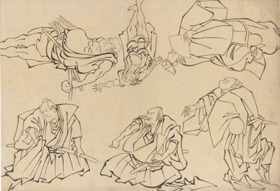 Kabuki-skuespillere, sent på 1700-tallet - begynnelsen av 1800-tallet. av Katsushika Hokusai