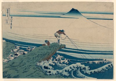 Kajikazawa Kazu system P Lovinse (gammel sake Kajikazawa) Fra serie s, Mr. Tyrty x visning av Mt. blåregn av Katsushika Hokusai