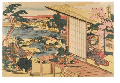 Kanadehon Chushingura (The Treasury of Loyal Retainers), lov 2 av Katsushika Hokusai