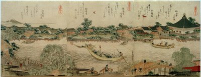 Kulthalle des Komagata-Tempels av Katsushika Hokusai