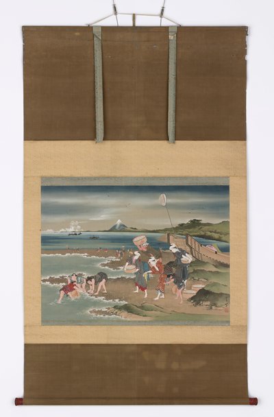 Landskap: muslingsamlere på kysten, sent på 1700-tallet - begynnelsen av 1800-tallet. av Katsushika Hokusai