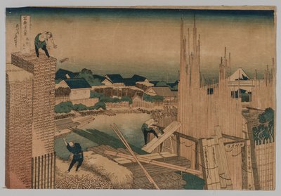 Trelastgård, 1760-1849. av Katsushika Hokusai