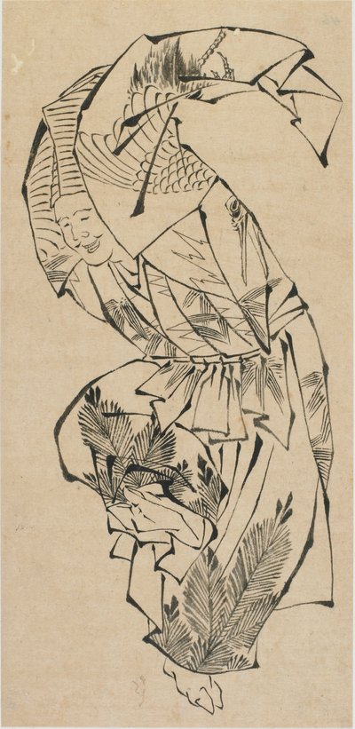 Mannlig danser, Manzai, sent på 1700-tallet - begynnelsen av 1800-tallet. av Katsushika Hokusai