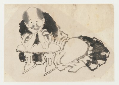 Mann sittende med armlen, Edo-periode, 1800-tallet. av Katsushika Hokusai