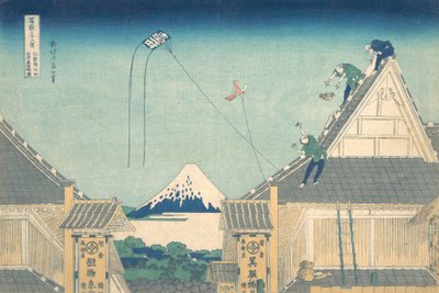 Mitsui Shop på Surugacho i Edo Edo Surugacho Mitsui mise ryaku zu, fra serie..., ca. 1830-32. av Katsushika Hokusai