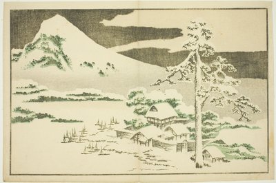 Mount Fuji in Winter, fra The Picture Book of Realistic Paintings of Hokusai (Hokusai shashin gafu) av Katsushika Hokusai