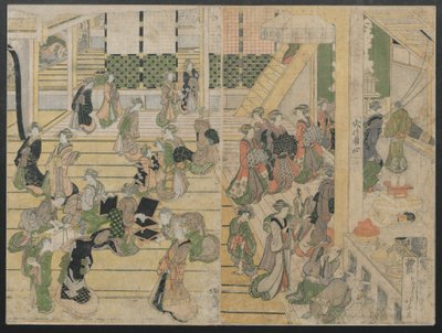nyttårsdag på Ogiya Seiro, ca. 1804. av Katsushika Hokusai