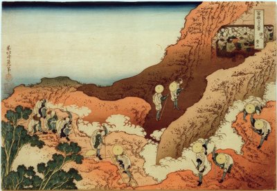 Pilegrimer bestiger Fuji-fjellet av Katsushika Hokusai