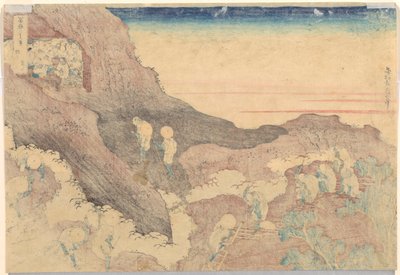 Pilgrims Ascending the Peak, fra serien Thirty-Six Views of Mount Fuji av Katsushika Hokusai