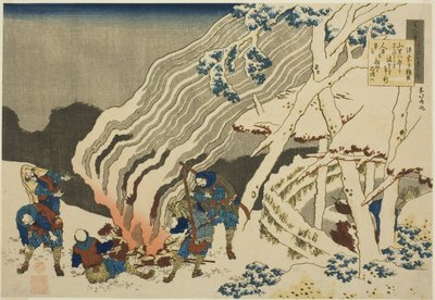 Dikt av Minamoto no Muneyuki Ason, fra Teseries av Katsushika Hokusai