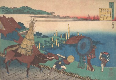 Dikt av Motoyoshi Shinno, fra serien One Hundred Poems Explained by the Nurse Hy..., ca. 1839. av Katsushika Hokusai