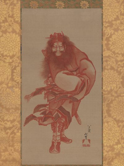 Red Shoki, Demon Queller, datert 1847. av Katsushika Hokusai