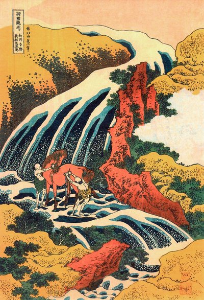 Series des cascades: ""Les cascades a Yoshino, province de Yamoto, Japon"" Trykk av Katsushika Hokusai (1760-1849) (skole ukiyo-e) 1830 environ State A Pushkin Museum of Fine Arts, Moskva av Katsushika Hokusai