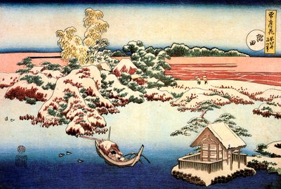 Snølandskap ved Sumida-elven, c1832. av Katsushika Hokusai