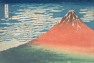 South Wind, Clear Sky Gaifu kaisei, også kjent som Red Fuji, fra serien Thirt..., ca. 1830-32. av Katsushika Hokusai