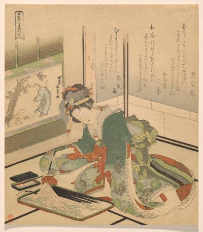 Stone, fra serien Three Children av Katsushika Hokusai
