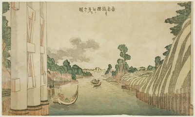 Sumida-elven sett fra Azuma-broen (Azumabashi yori Sumida wo miru no zu), fra en gruppe landskap i vestlig stil av Katsushika Hokusai