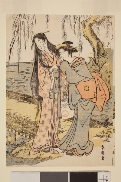 Summer: Two Women by a Stream, fra serien The Elegant Moon in the Four Seasons av Katsushika Hokusai