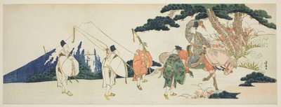 Den østlige reisen til den berømte poeten Ariwara og Narihira av Katsushika Hokusai