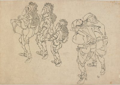 Løvedansen, sent på 1700-tallet - begynnelsen av 1800-tallet. av Katsushika Hokusai