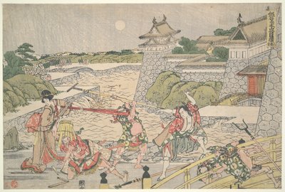 The Loyal League of Forty-seven R?nin (Ch?shingura), akt III: Kampei angrepet av Bannai og hans menn av Katsushika Hokusai