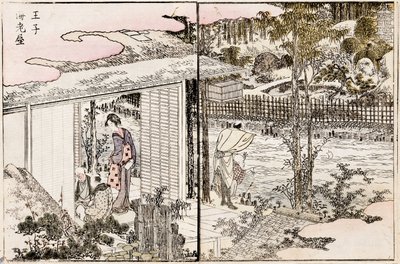 Restauranten Ebiya i Oji. Fra serien Pleasures in the Eastern Capital, 1802. av Katsushika Hokusai